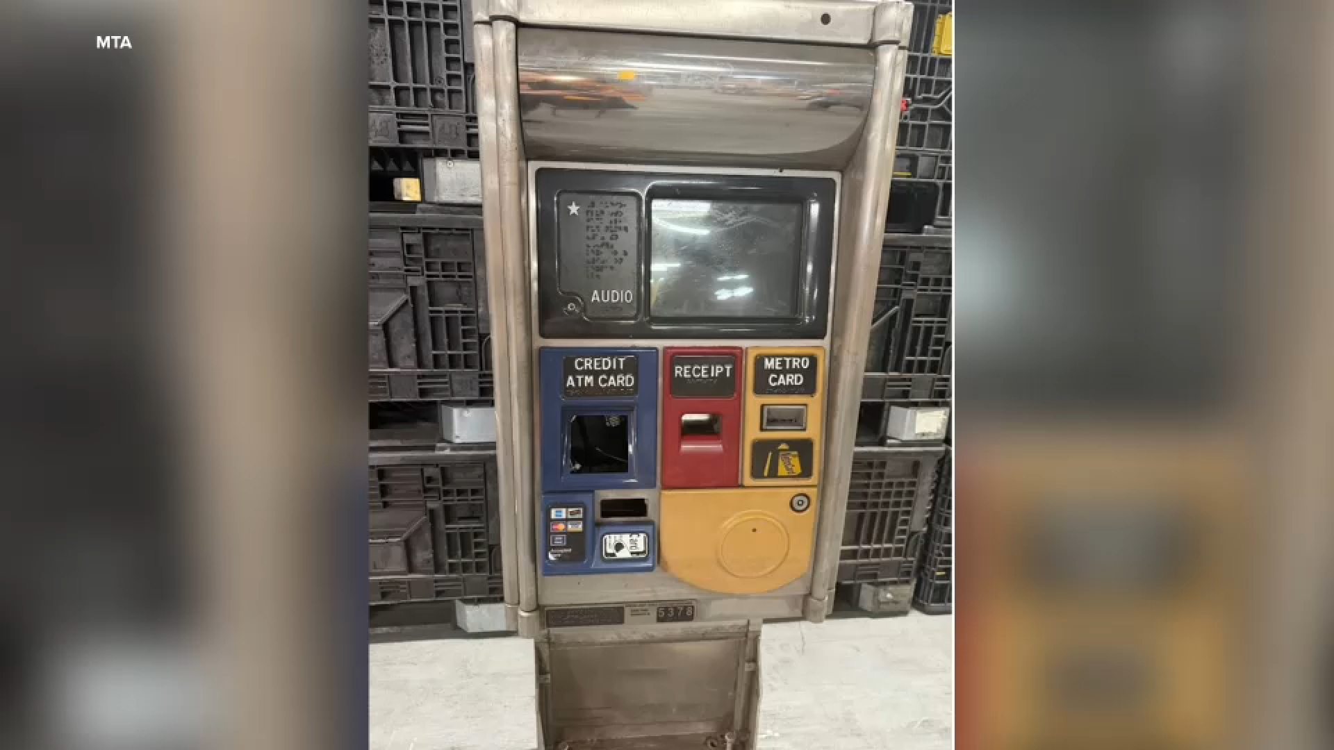 MTA official discussing the auction of retired MetroCard machines