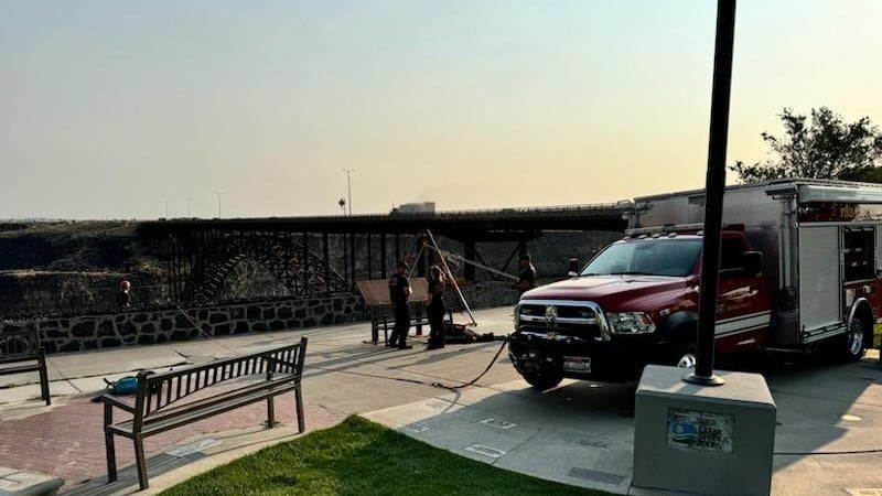 Witness gathering area with emergency personnel present