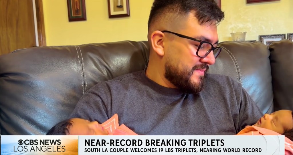 Los Angeles mom gives birth to newborn triplets weighing 19lbs — just shy of Guinness World Record