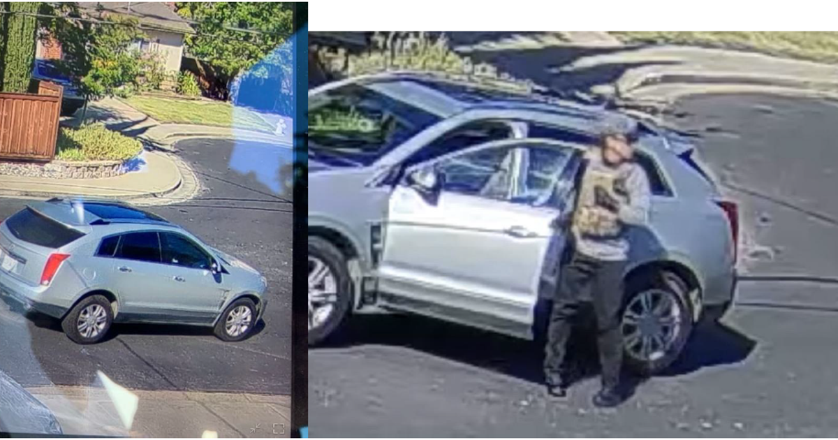 The Cadillac SUV the suspect fled in after the stabbing
