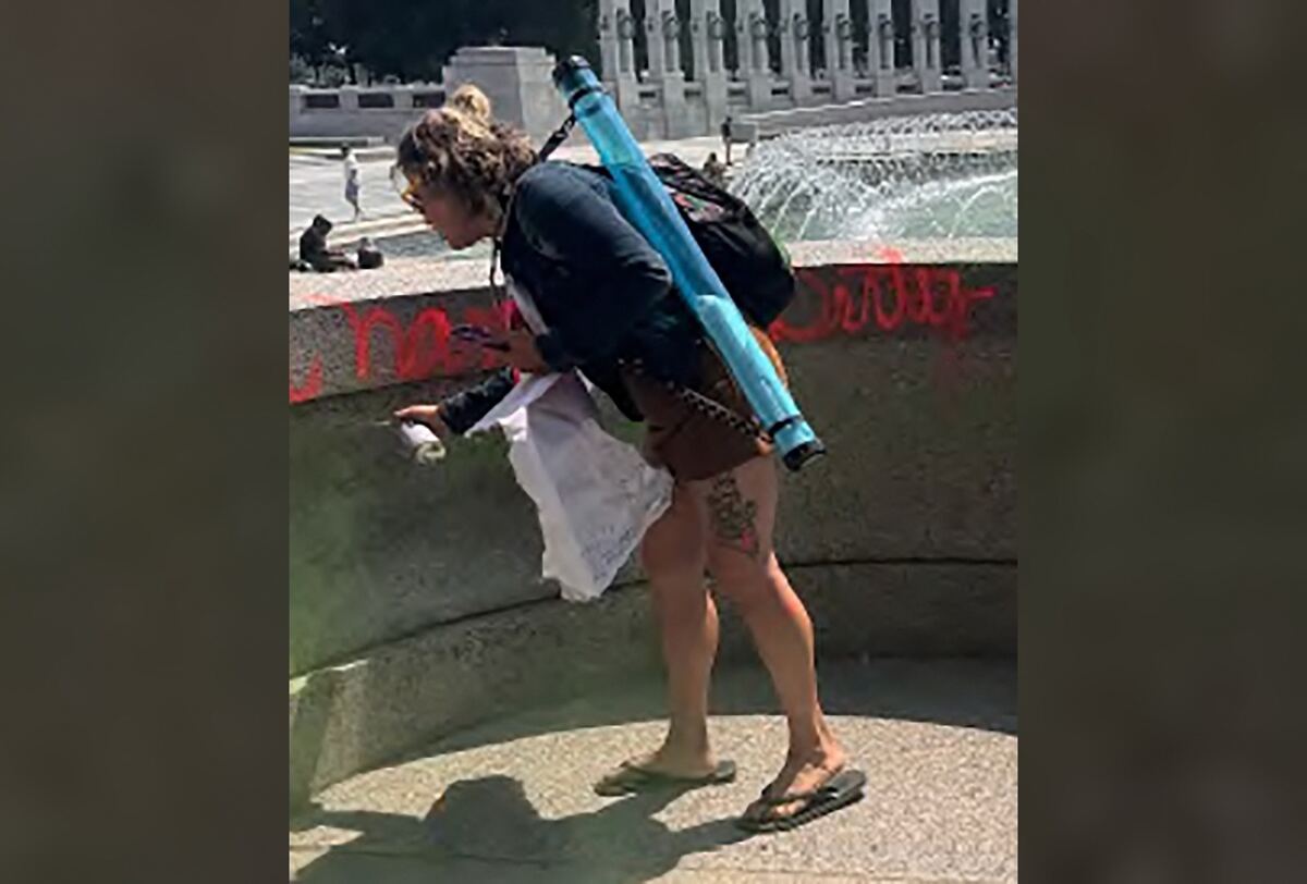 WWII monument vandal says she’s ‘freedom fighter’ being chased by ‘golf carts with people shooting’ in bizarre videos