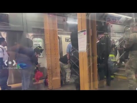 The E line platform where the victim was shoved.