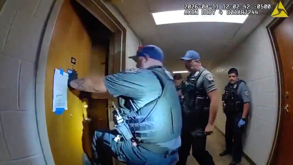 Naked madman blasts flamethrower at cops in wild bodycam footage