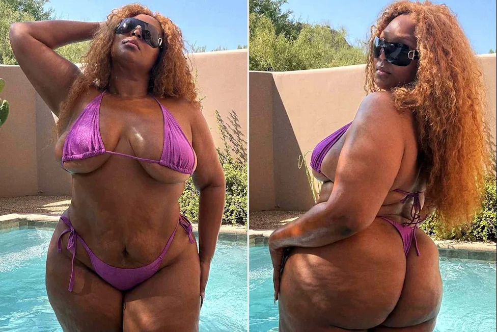 Lizzo rings in ‘Fat Liberation Month’ in a teeny purple string bikini