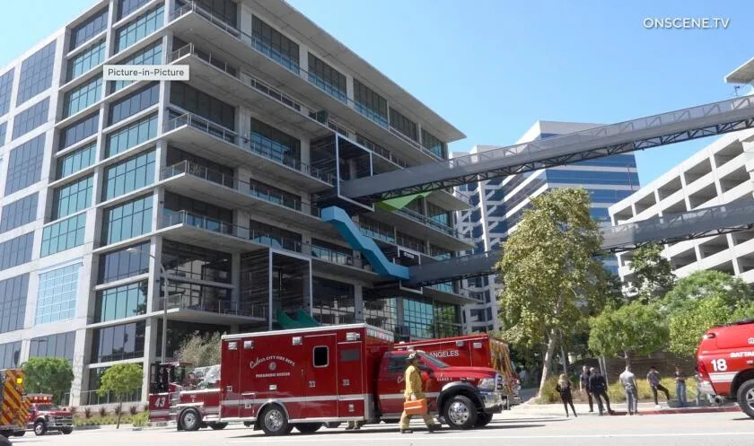 TikTok employee evacuating from headquarters building