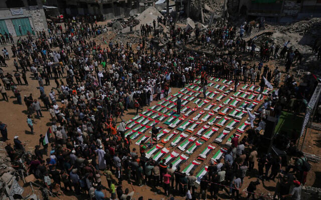 Gaza residents in displacement camp