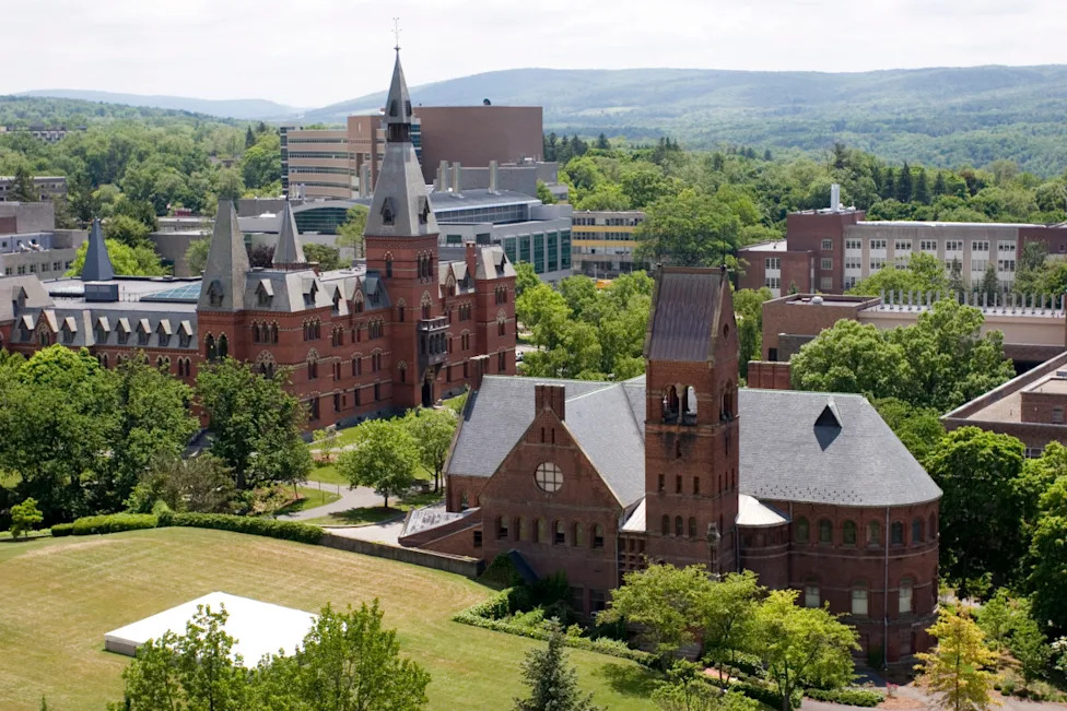 Ganędagǫ Hall, the residence hall at Cornell where the bear was processed