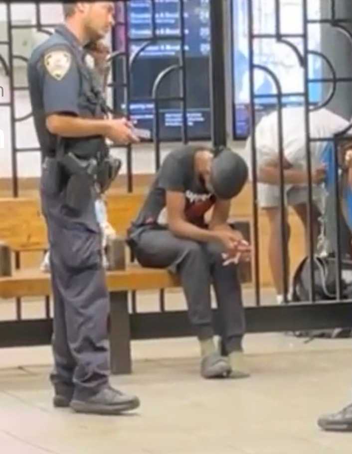 The suspect fled the scene on another arriving train.