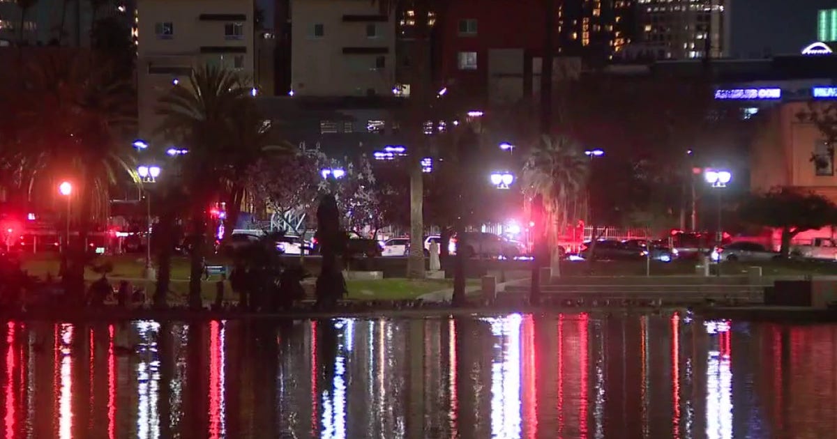 Moment crazed half-naked woman dragged from notorious LA lake by cops