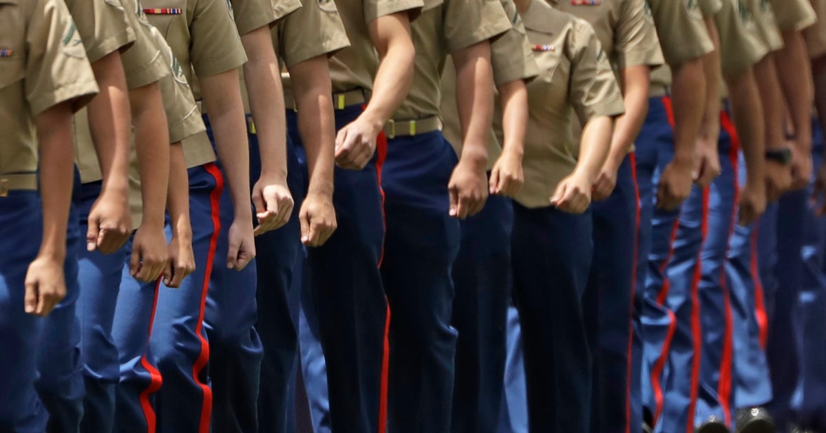 Marine Corps personnel during physical fitness training
