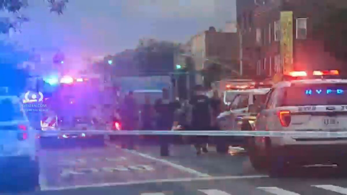 Police gathering evidence at the scene of the incident