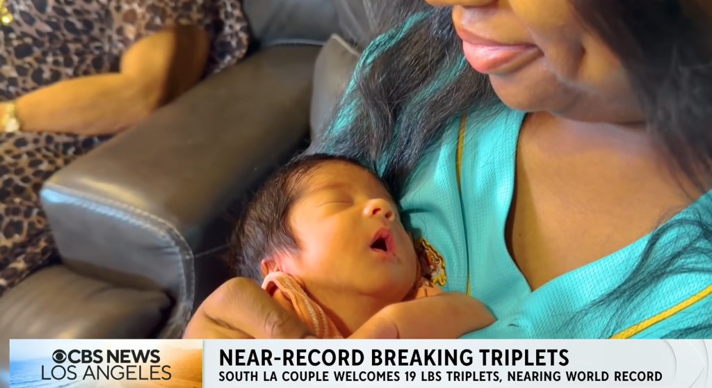Los Angeles mom gives birth to newborn triplets weighing 19lbs — just shy of Guinness World Record