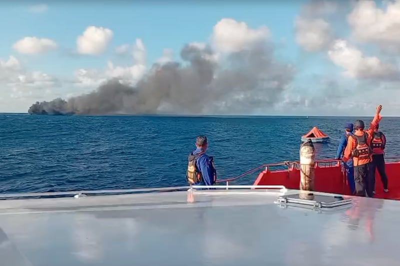 Rescue crews save 172 people from burning ferry near Bali