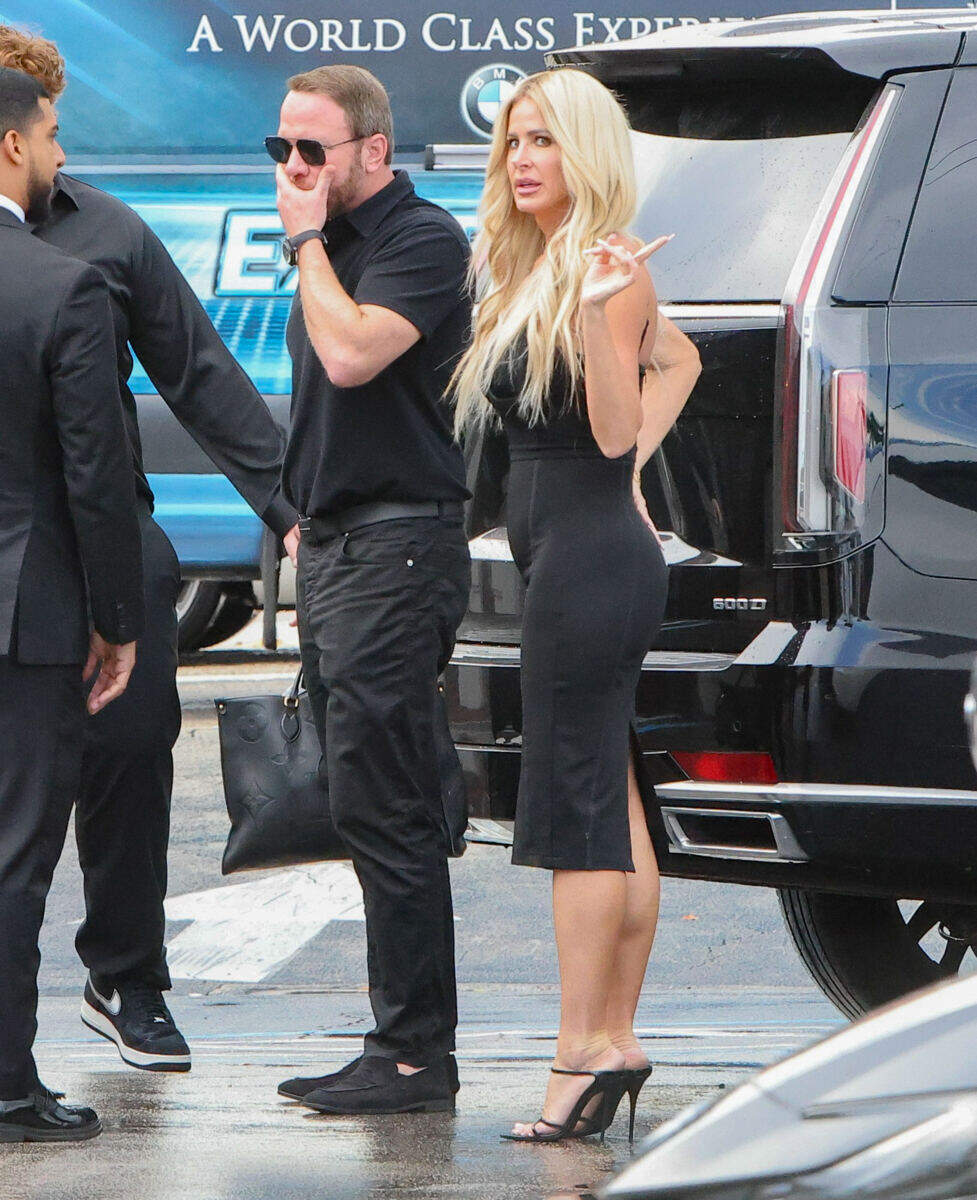 Kim Zolciak steps out for Palm Beach dinner as son KJ remains behind bars on sexual assault charges