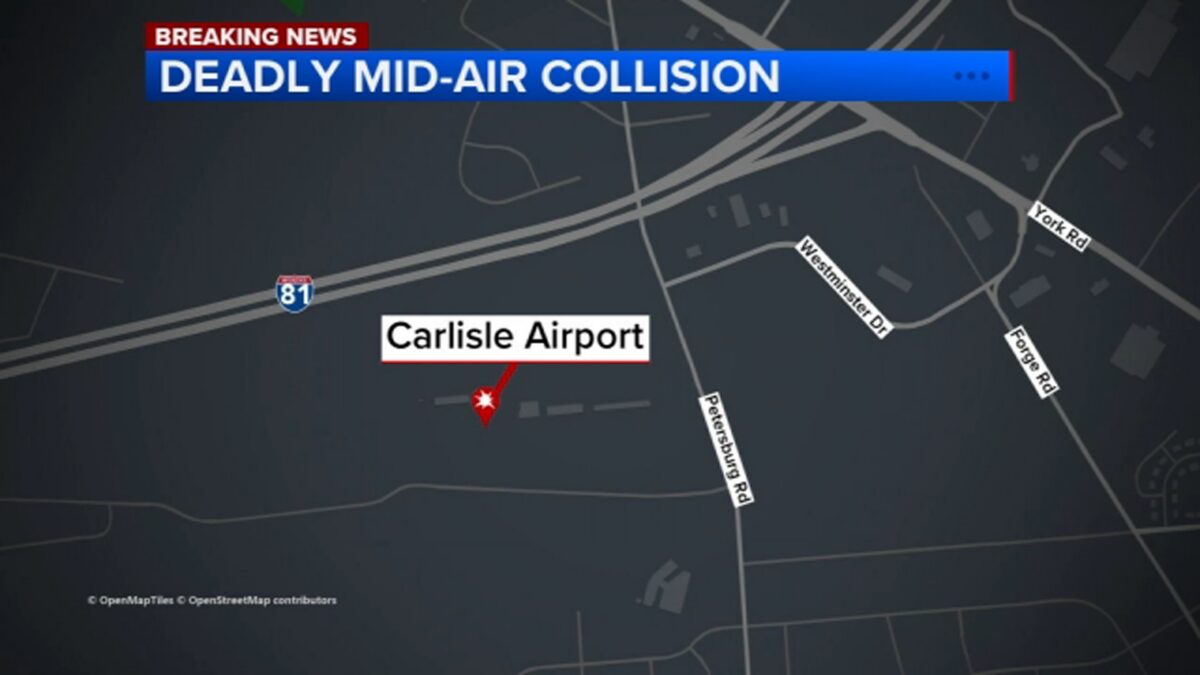 1 dead, 2 injured after Pennsylvania State Police helicopter, plane collide midair near Carlisle Airport