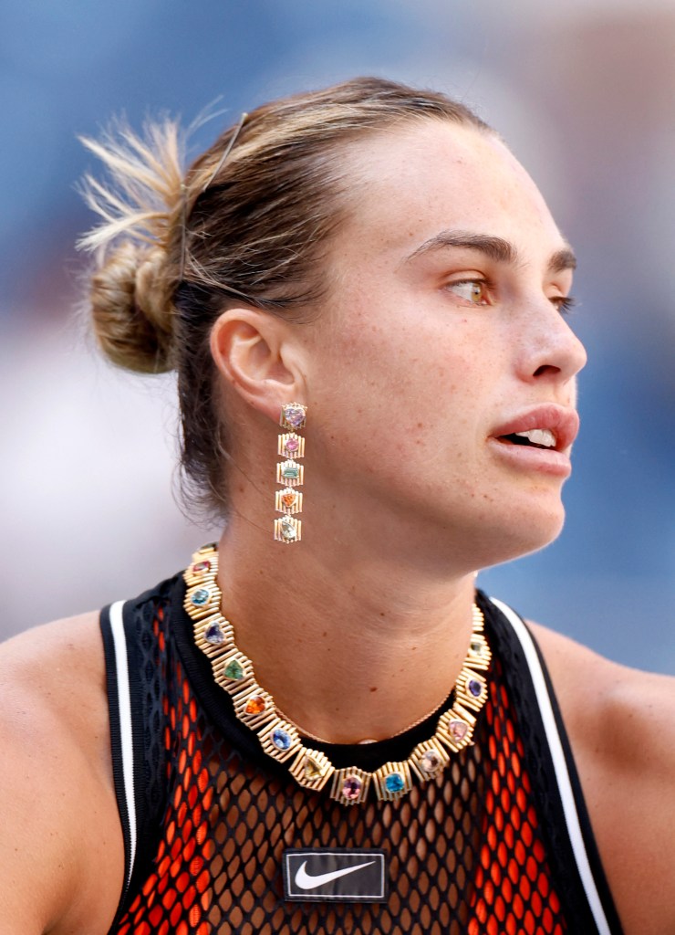 Aryna Sabalenka pairs sheer dress with more than 127 carats of jewelry at the US Open