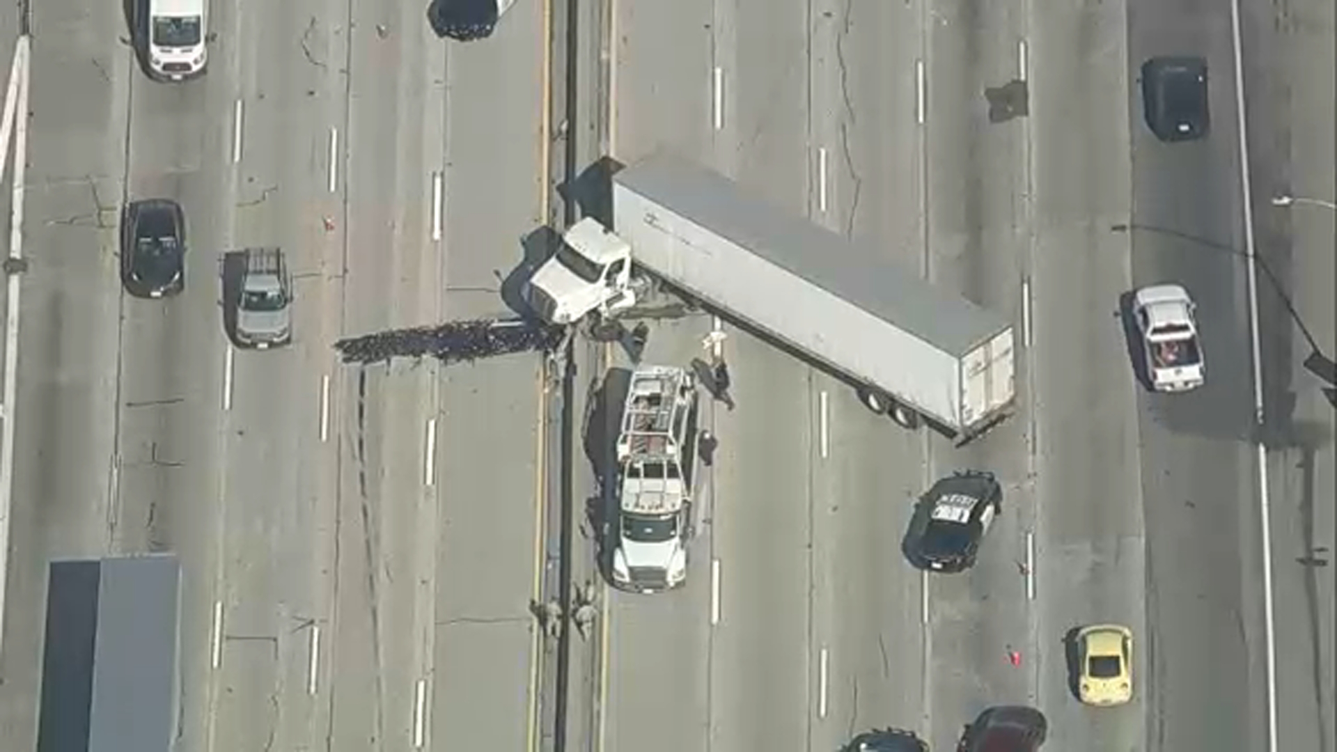 Chaos on major California freeway as pedestrian mowed down leading to mass congestion