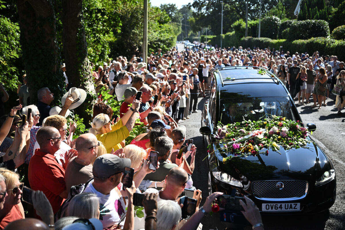 Thousands of Bonnie Tyler fans line the streets of Wales as late singer’s coffin is brought home
