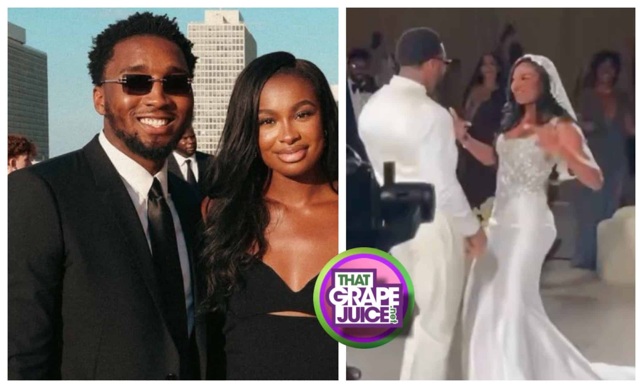 Coco Jones and Donovan Mitchell dancing at their wedding reception