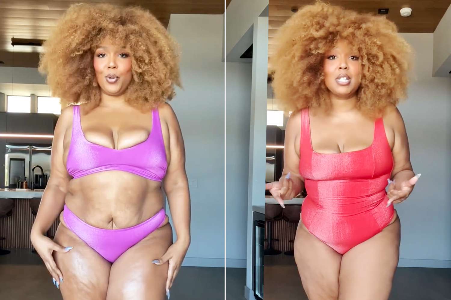 Lizzo rings in ‘Fat Liberation Month’ in a teeny purple string bikini
