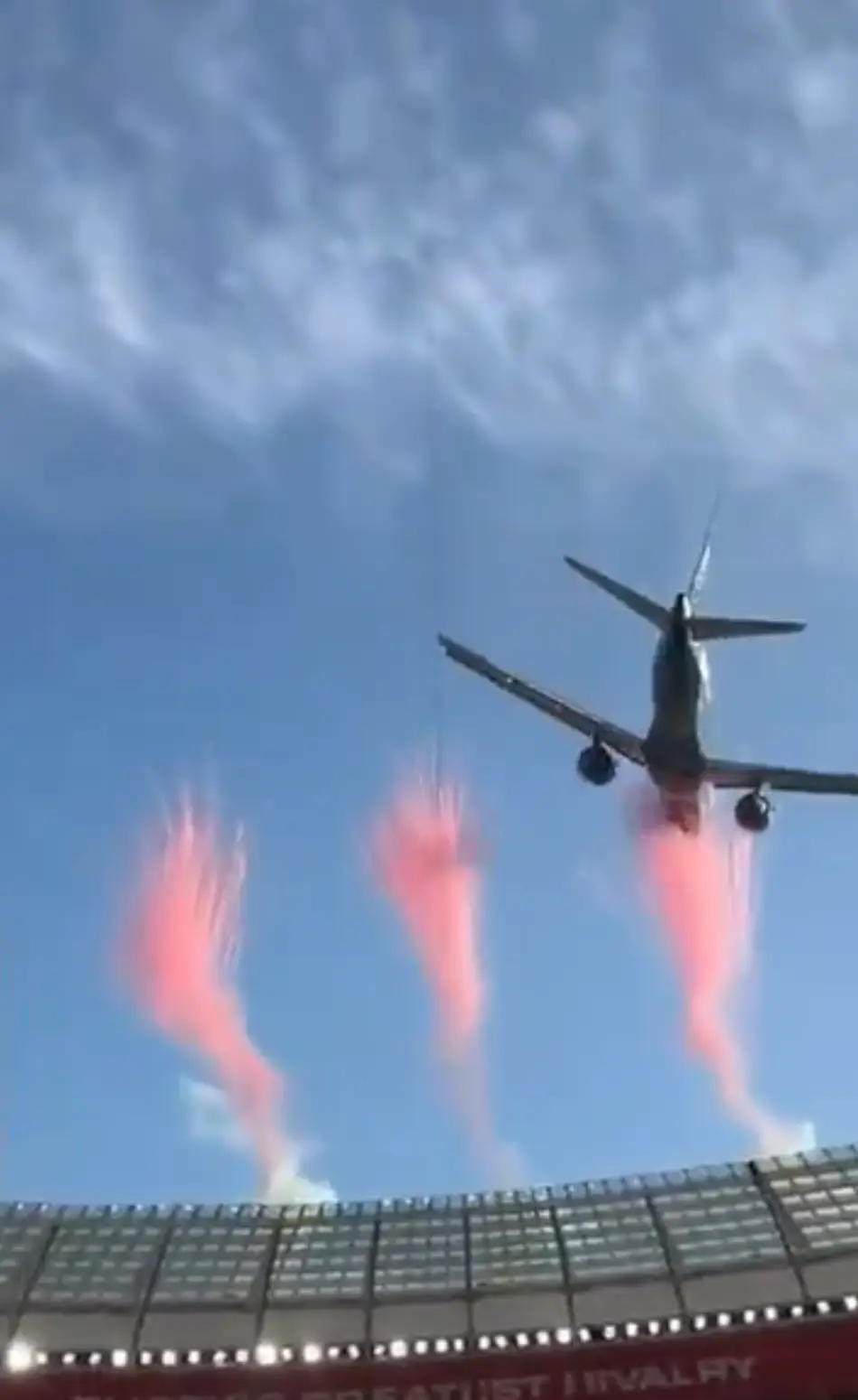 Chilling moment two planes almost crash into full stadium in horrifically ‘dangerous’ stunt