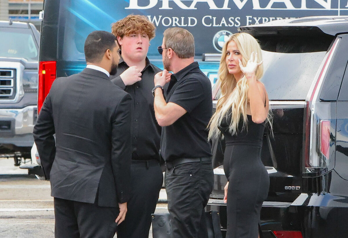 Kim Zolciak steps out for Palm Beach dinner as son KJ remains behind bars on sexual assault charges