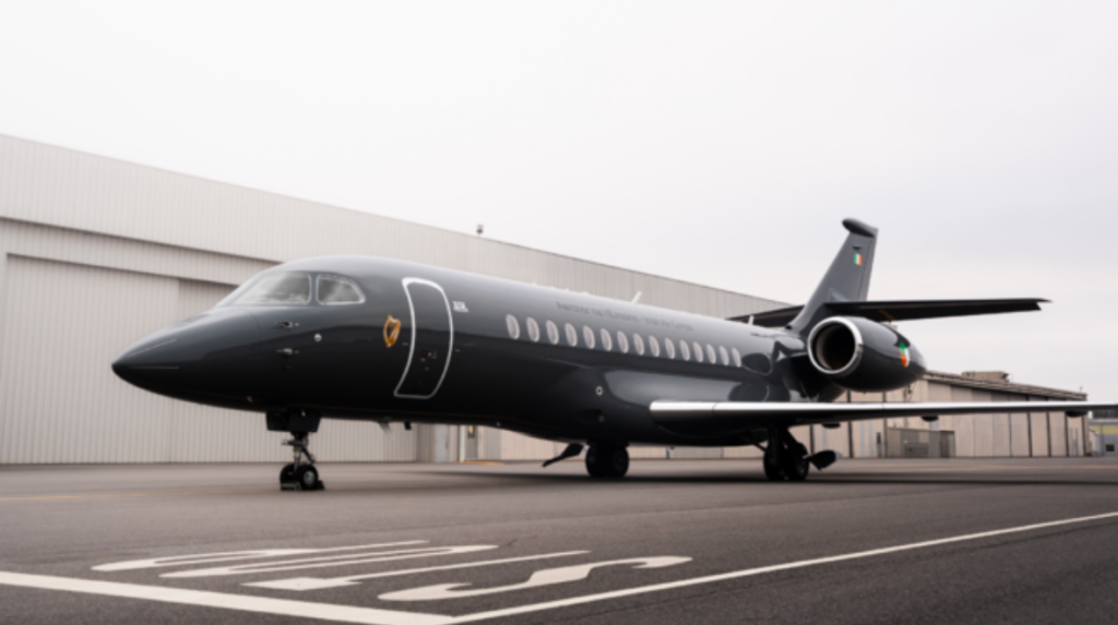 A Dassault Falcon 6X jet, Ireland's new government aircraft for VIP transport