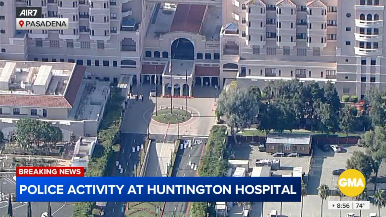 The exterior of Huntington Hospital in Pasadena