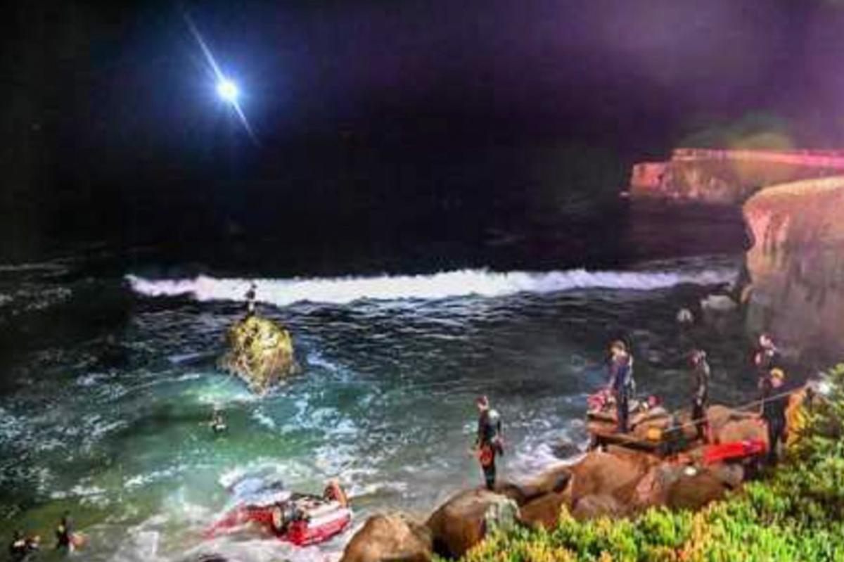 Horror as car plunges off famous California cliff and into the ocean