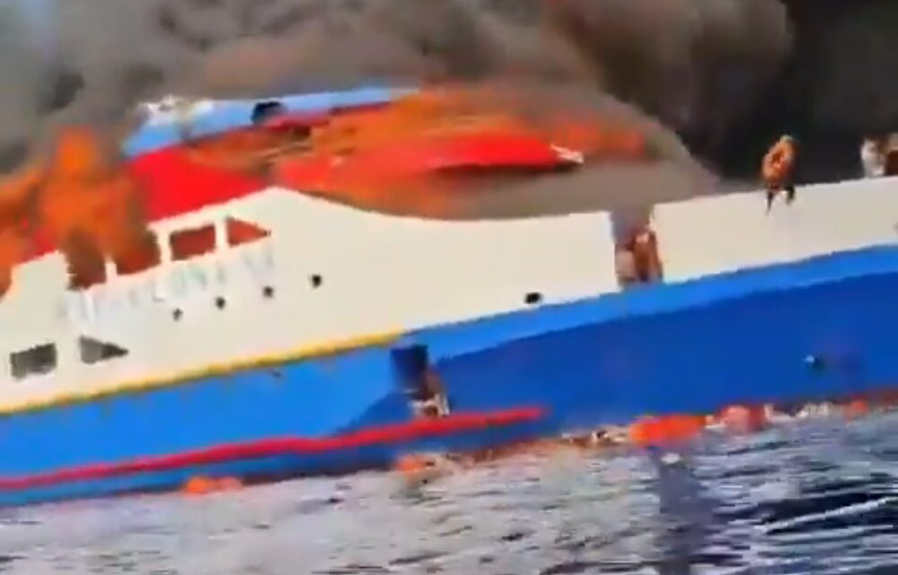 Indonesian Navy warship assisting in rescue operation