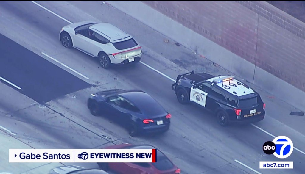 Rush hour chaos on major Los Angeles freeway as multiple cars suddenly disabled
