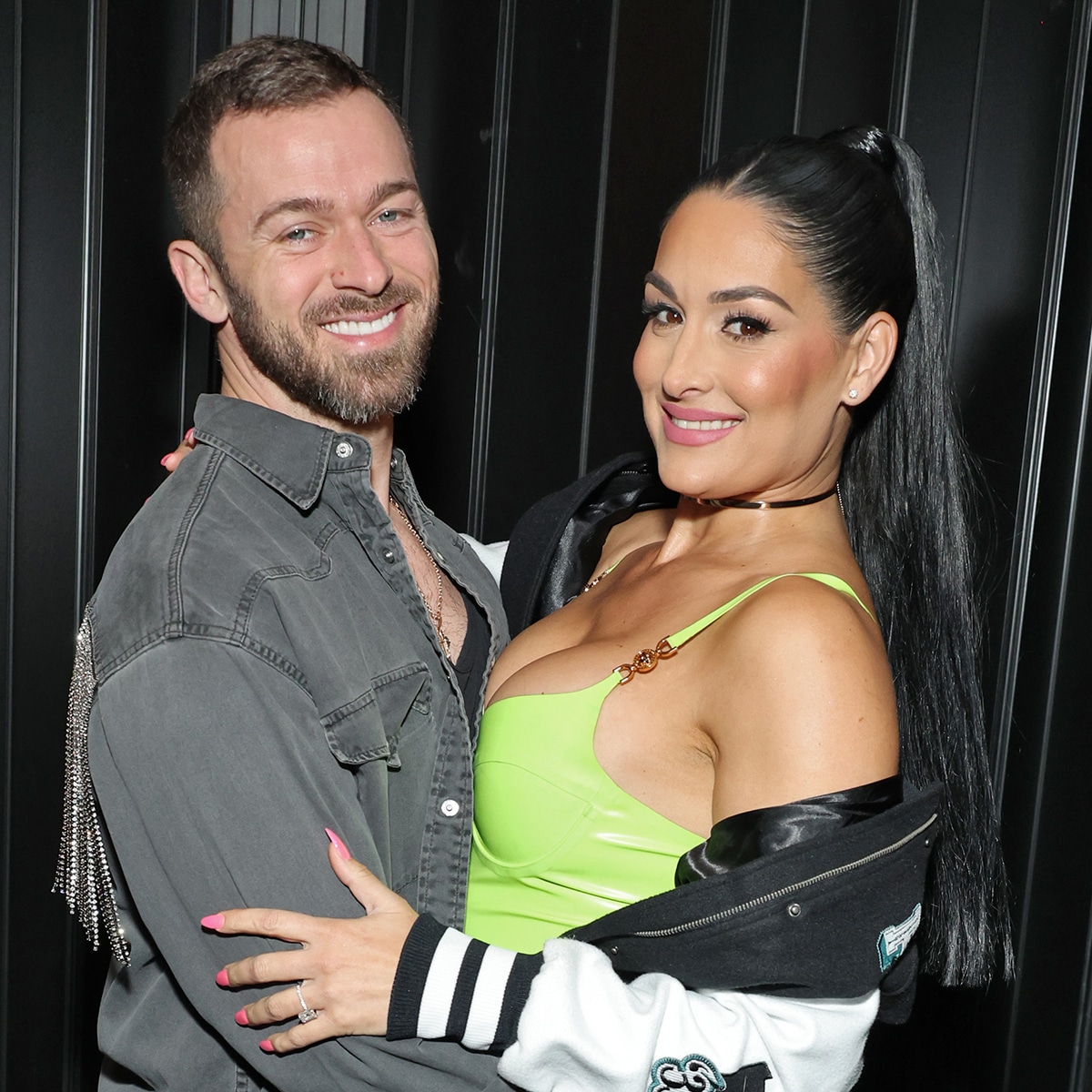Nikki Bella and sister Brie preparing for a WWE match together