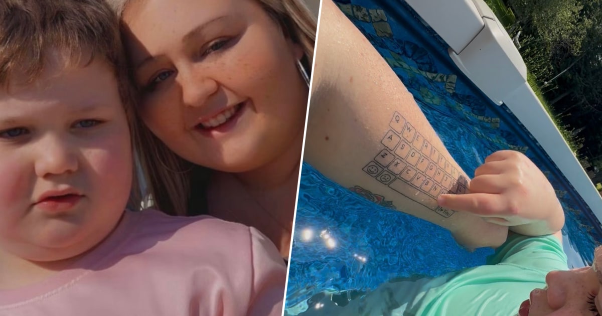 Mom gets keyboard tattooed on her arm so autistic son can always ‘talk’ to her