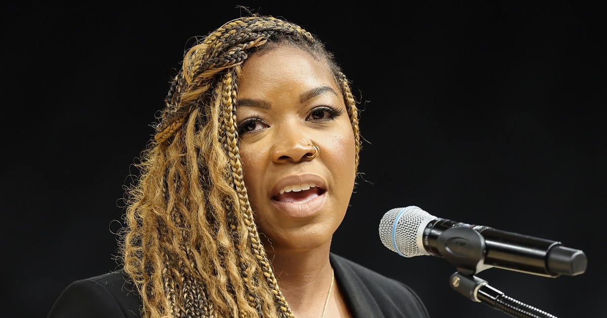 Cherelle Griner, speaking publicly during advocacy efforts for her wife's release