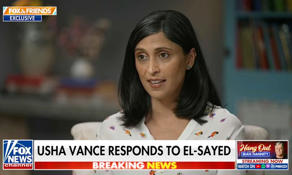 Usha Vance responds to Abdul El-Sayed’s ‘racist’ attack on her
