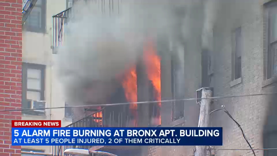The FDNY responding to an explosion and fire at an apartment building