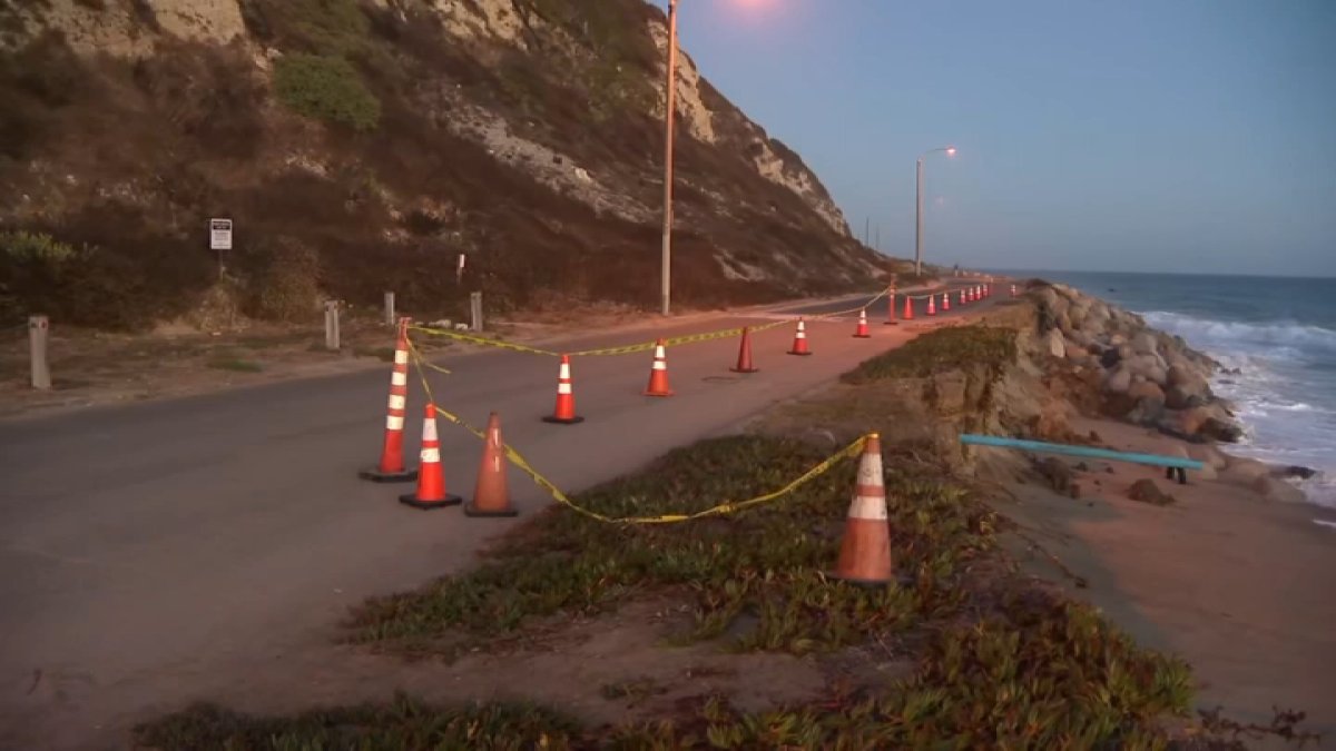 Westward Beach Road damage from erosion