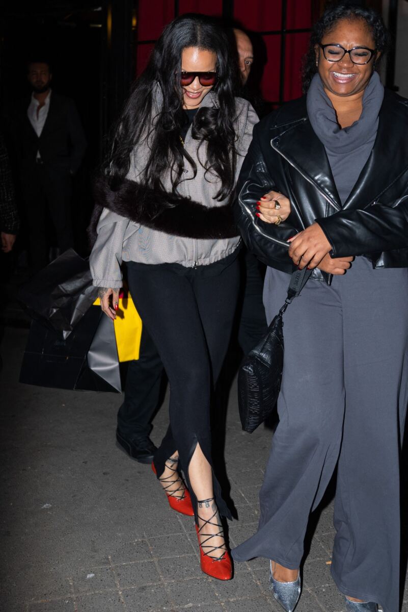 Of course Rihanna’s casual night-out look is a $2.2K velour tracksuit