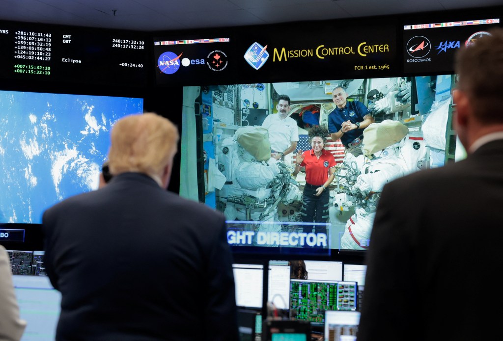 Trump unveils Space Academy to rival West Point — as ISS astronaut tells prez mustache is ‘great in microgravity’