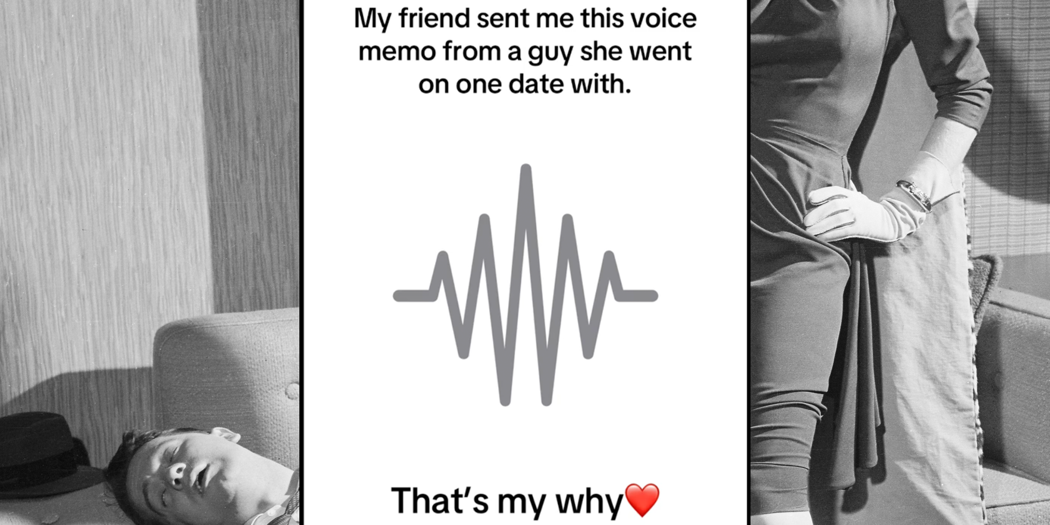 An unknown man who sent the controversial voice memo during a dating situation