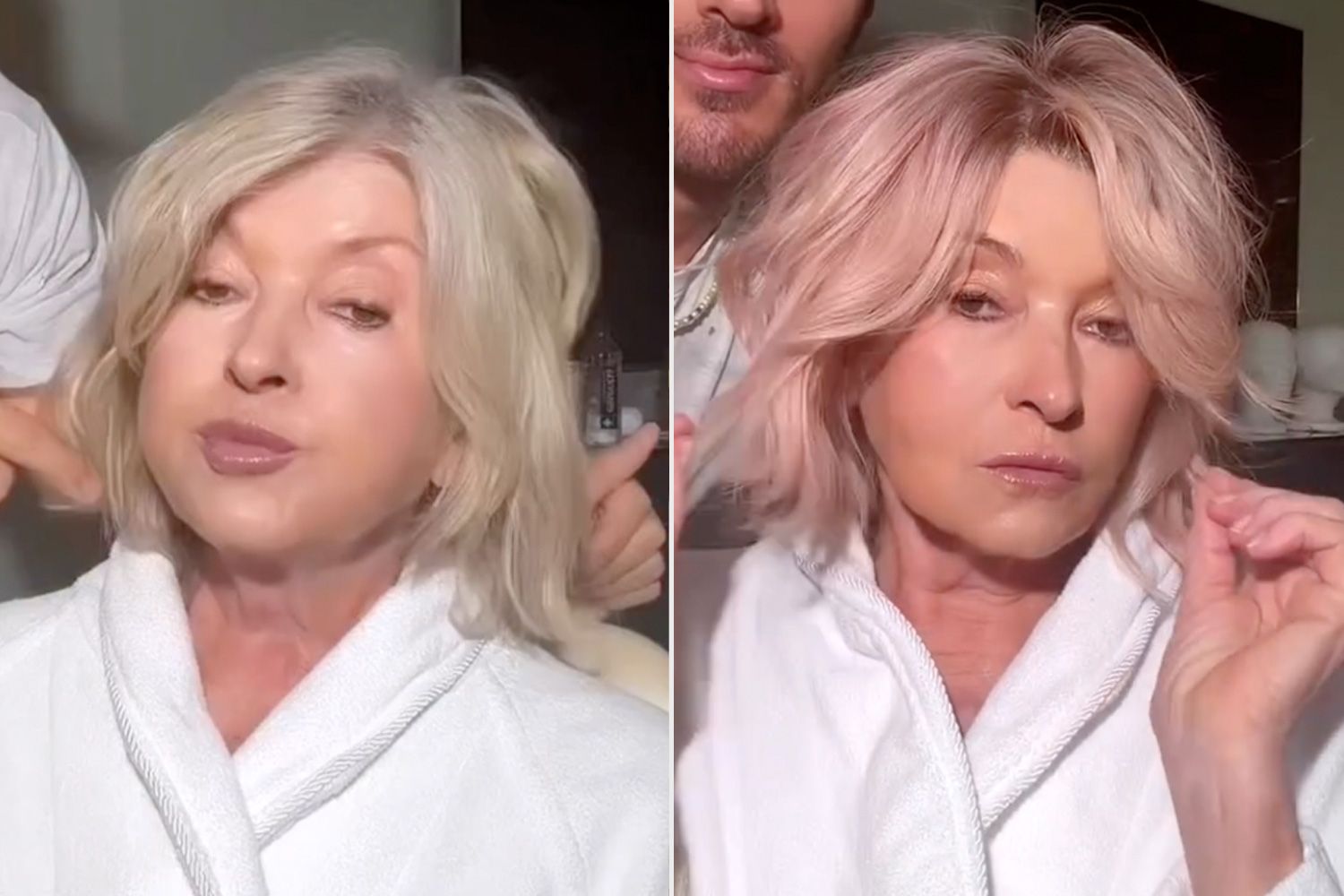 Martha Stewart, the lifestyle icon, in her new rose gold hair