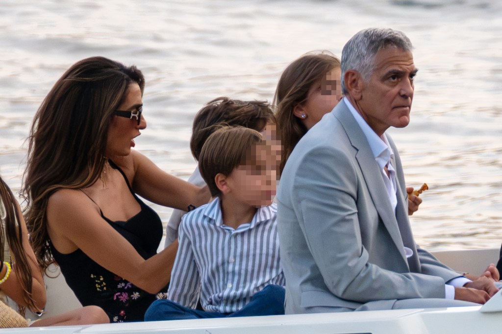 Amal Clooney goes slinky in white slip dress with George for Lake Como date night