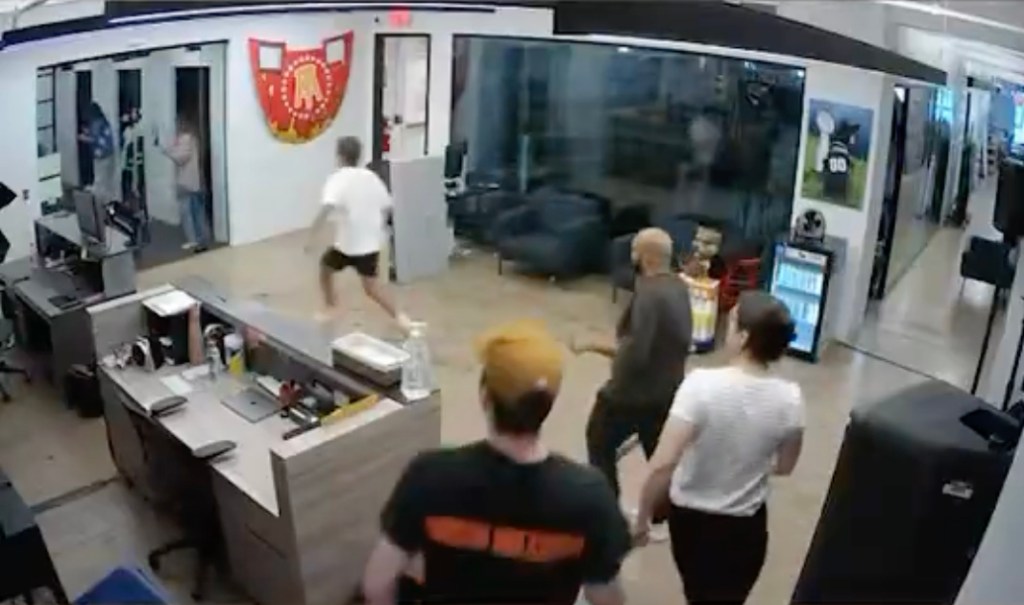 Uber Eats delivery driver attacks Barstool employee in shocking, caught-on-camera brawl at NYC headquarters
