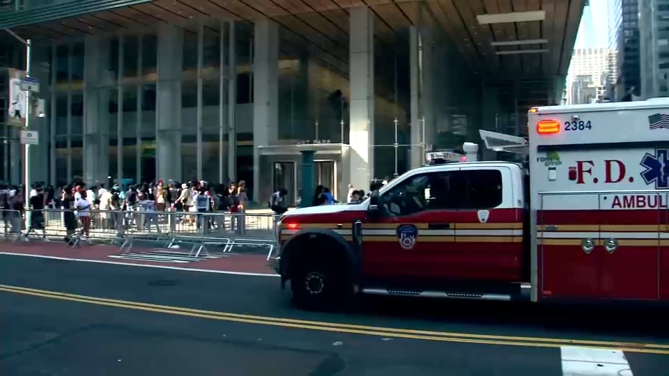 NYPD security presence at the Dominican Day Parade in Manhattan