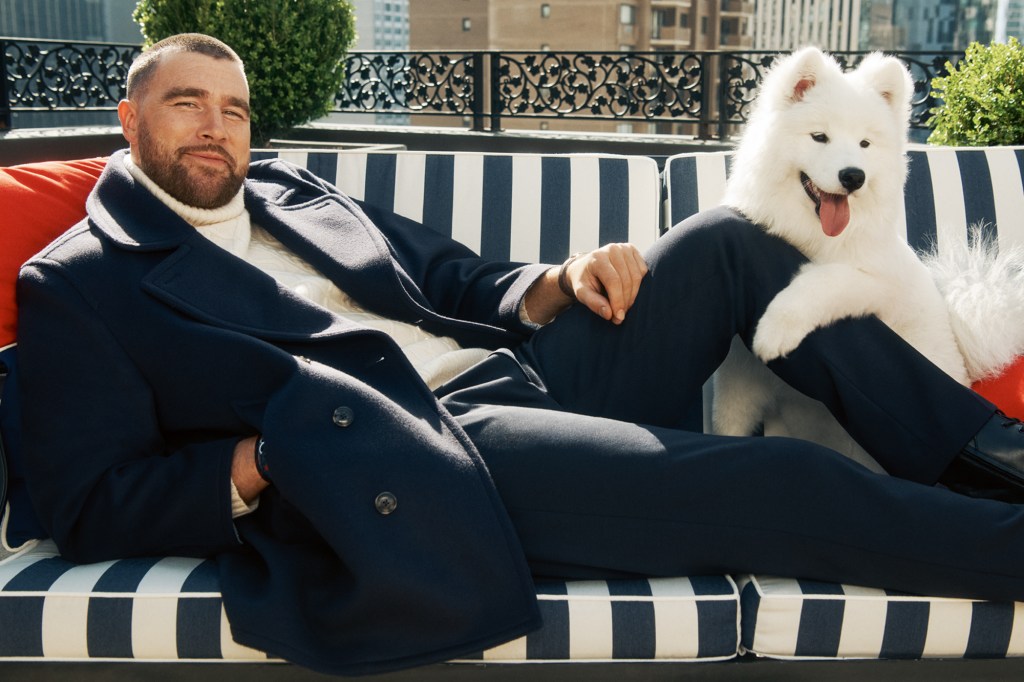 Travis Kelce and Taylor Swift’s dog makes fashion debut alongside tight end in Tommy Hilfiger campaign