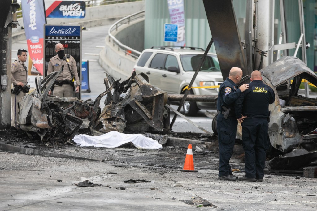 Family of victims in 130mph LA crash storm out of court as gruesome photo shown at Nicole Linton trial