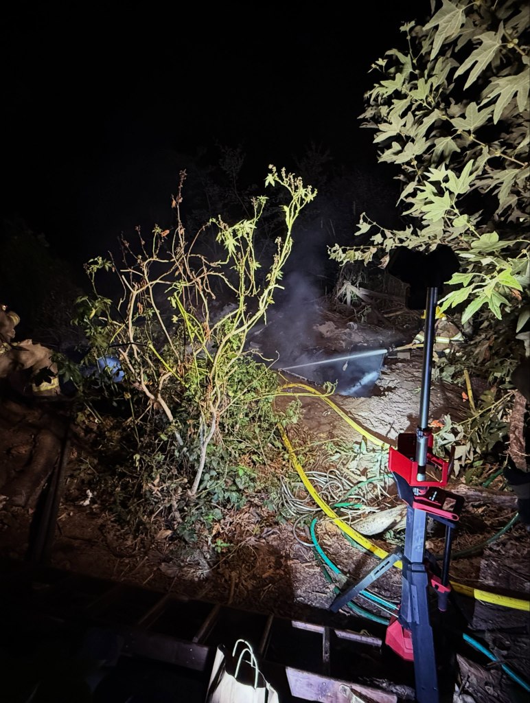 Secret homeless bunker uncovered along ritzy California bike path after fire breaks out
