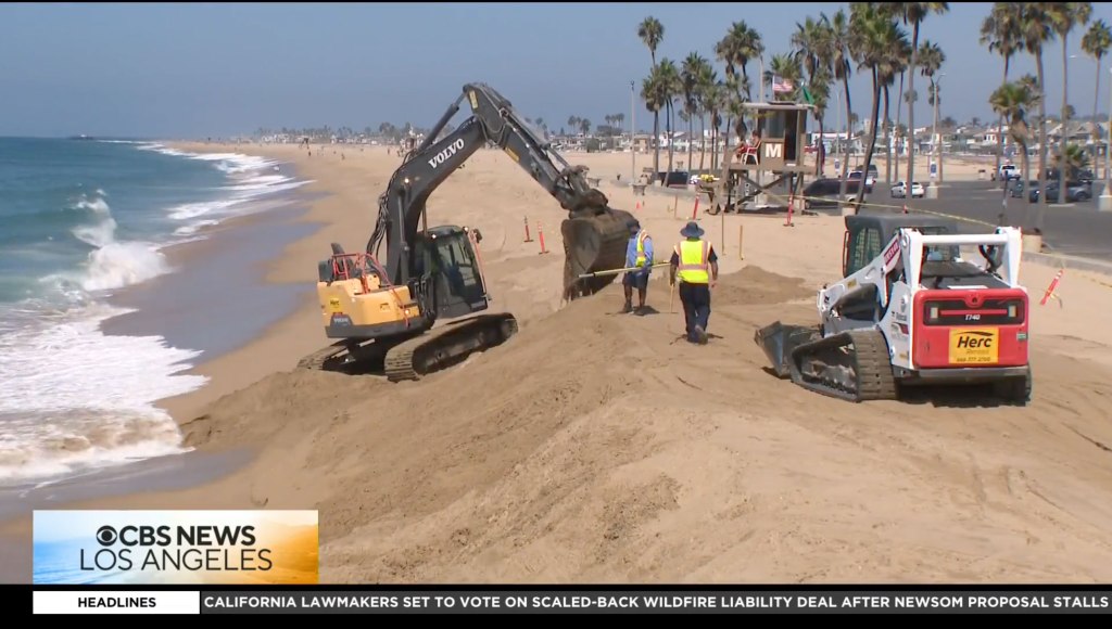 Race against time to build defenses as hurricane barrels off California