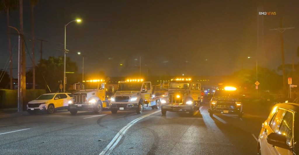 Cops crash massive LA street takeover, towing 100 cars and detaining hundreds