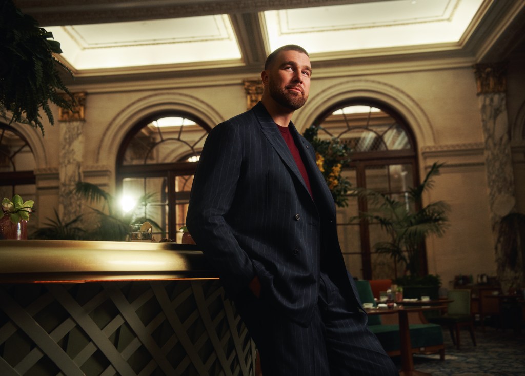 Travis Kelce and Taylor Swift’s dog makes fashion debut alongside tight end in Tommy Hilfiger campaign